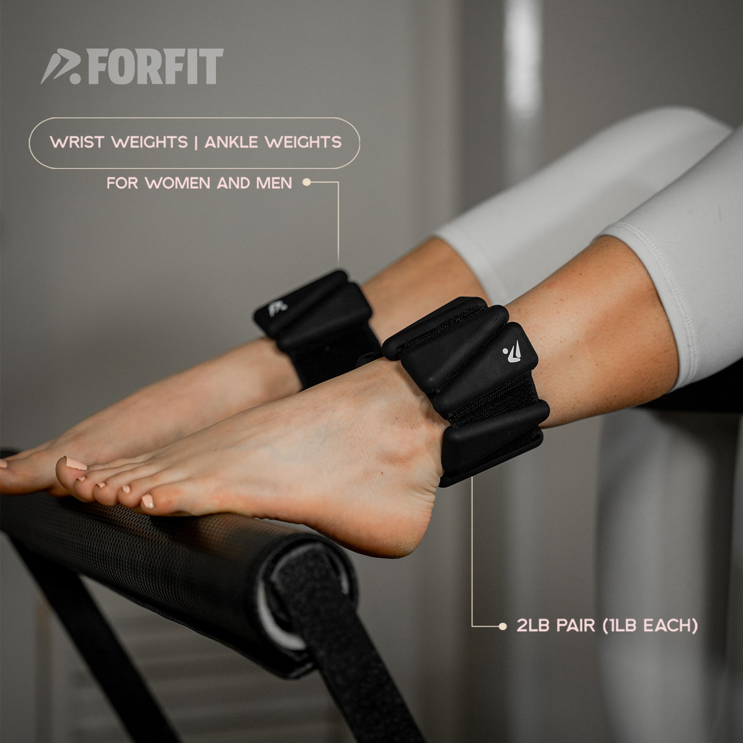 Wrist Weights | Ankle Weights for Women and Men - 2LB Pair (1LB Each) with Resistance Bands