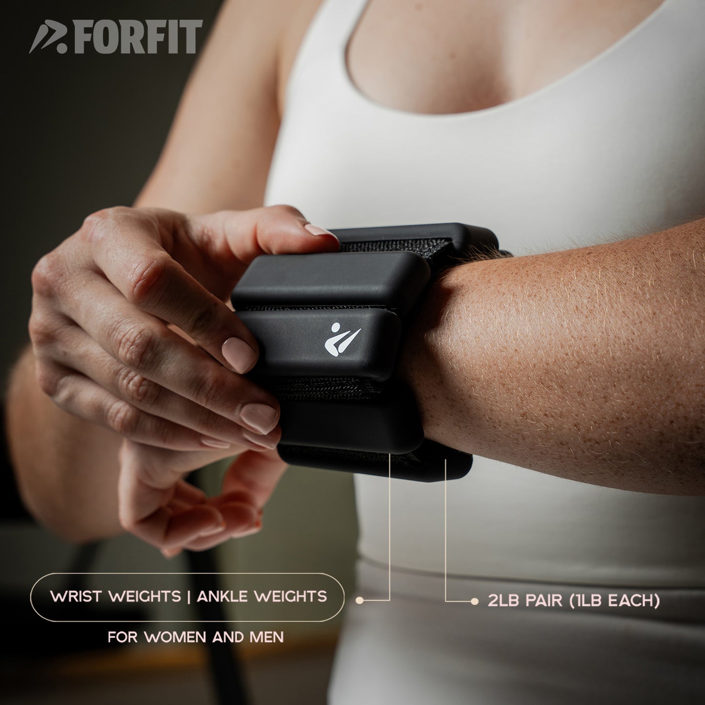 Wrist Weights | Ankle Weights for Women and Men - 2LB Pair (1LB Each) with Resistance Bands