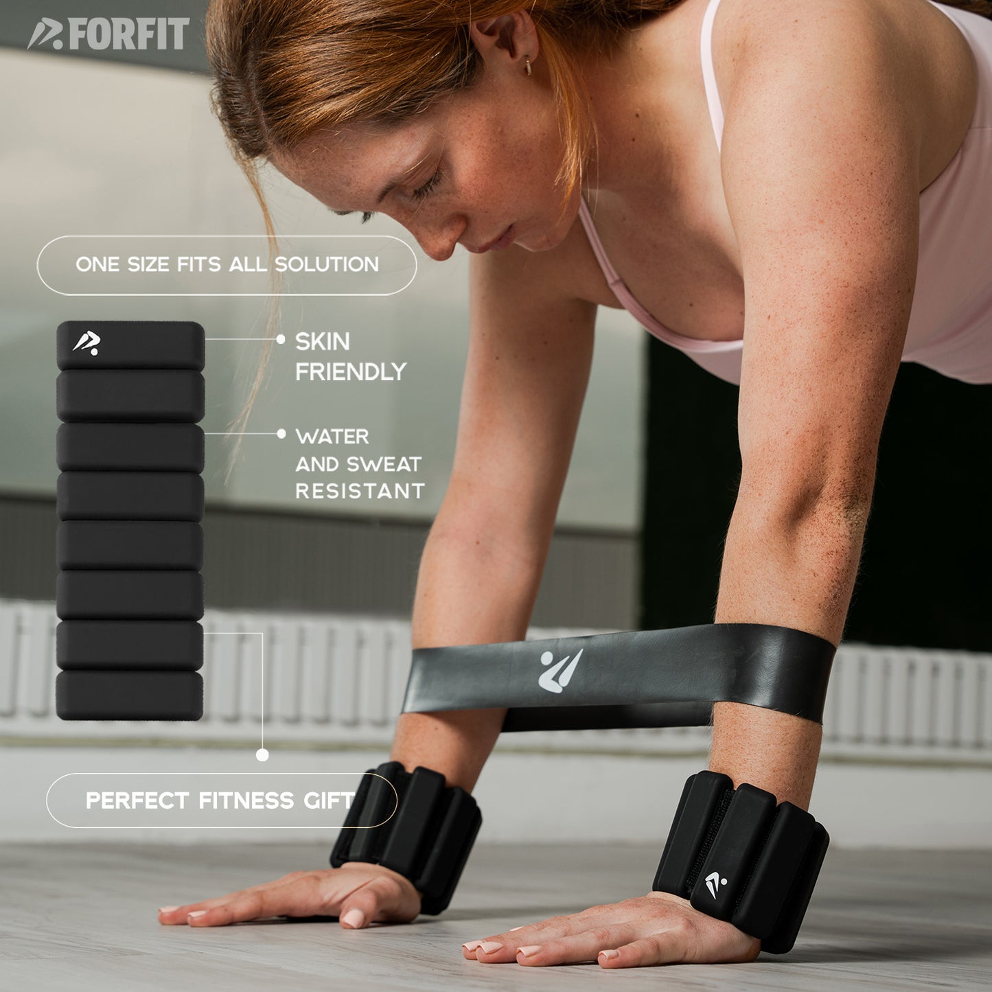 Wrist Weights | Ankle Weights for Women and Men - 2LB Pair (1LB Each) with Resistance Bands